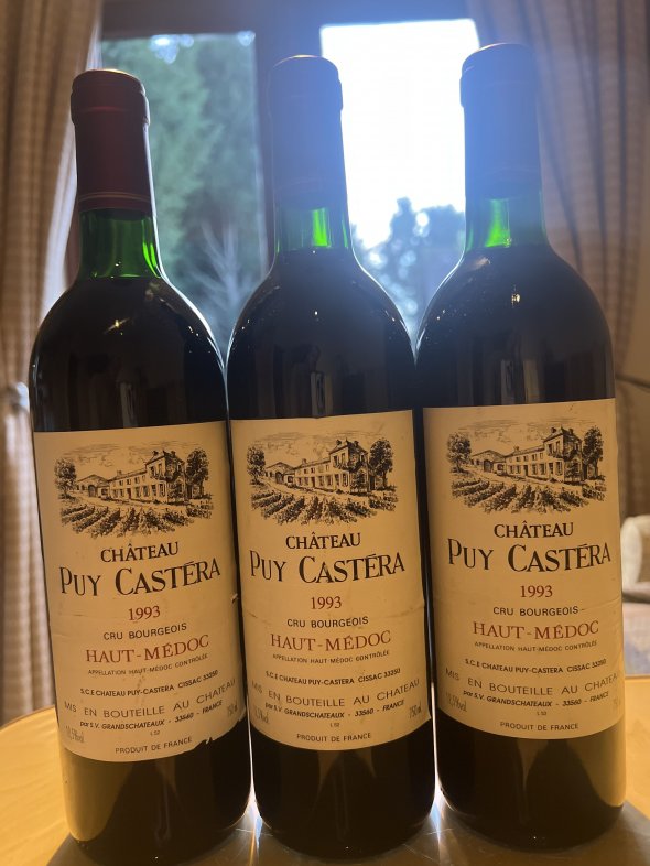 1993 Ch&acirc;teau Puy Castera, Haut-M&eacute;doc (Cru Bourgeois) &ndash; Excellent Fill Levels: 3 Bottles