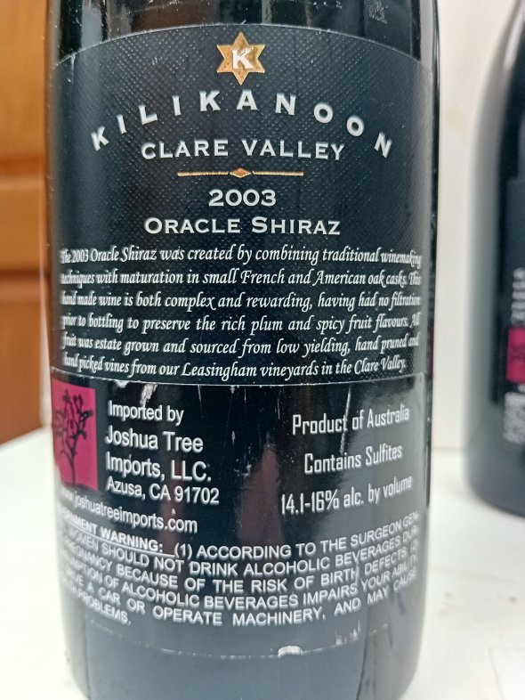 2 x Kilikanoon Oracle Shiraz 2003 RP 97pts