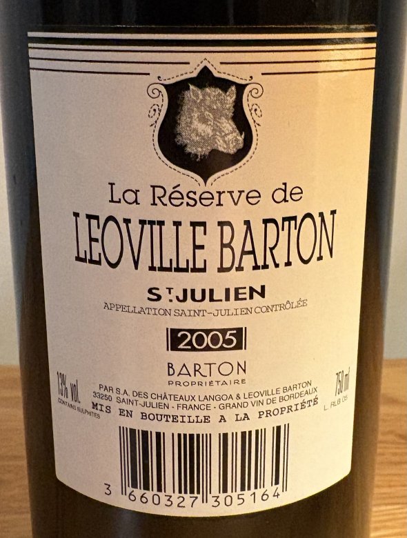 La Reserve de Leoville Barton, Saint-Julien