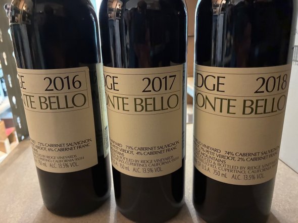 Ridge, California Cabernet Sauvignon Monte Bello, Santa Cruz Mountains