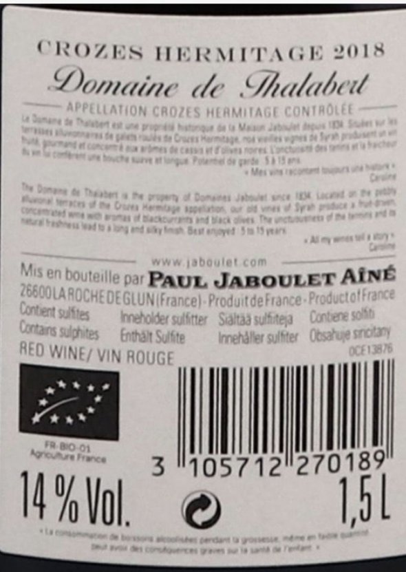 Paul Jaboulet Aine, Crozes-Hermitage, Domaine de Thalabert