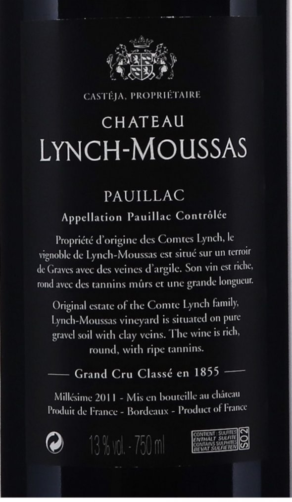 Chateau Lynch-Moussas 5eme Cru Classe, Pauillac
