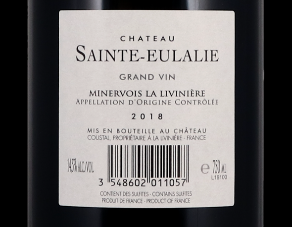Minervois La Livini&egrave;re Grand Vin Ch&acirc;teau Sainte-Eulalie