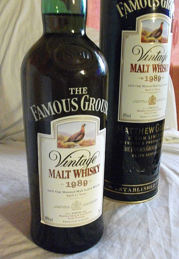 1989 The Famous Grouse.  12 Year Old Vintage Whisky. 