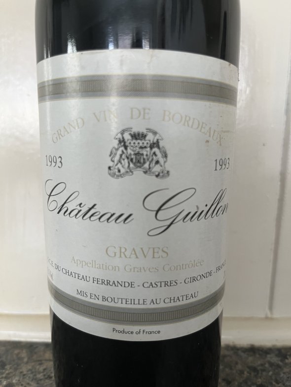 Chateaux Guillon - Grand Vin de Bordeaux. Graves. 1993