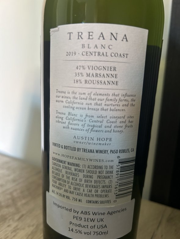 Treana, Blanc, Paso Robles
