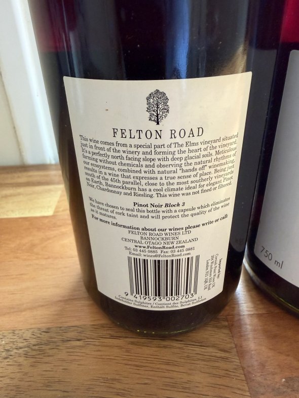 Felton Road, Block 3 Pinot Noir, Central Otago