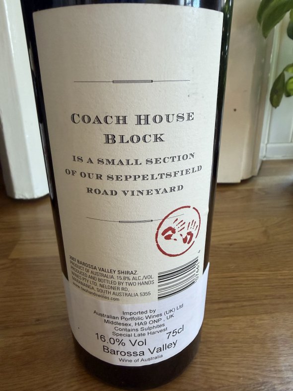 Two Hands, Coach House Block Shiraz Greenock, Barossa Valley