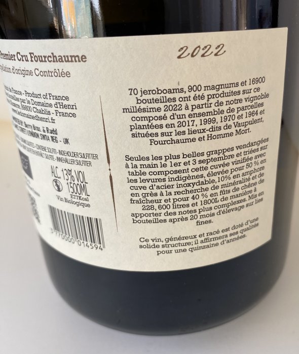 Le Domaine d&rsquo;Henri Chablis Premier Cru  Fourchaume