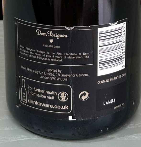 Dom P&eacute;rignon Vintage 2010 Champagne 750ml &ndash; Excellent Condition &ndash; IN Fill