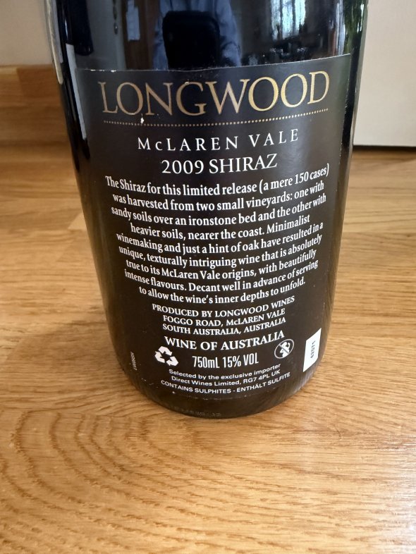 Longwood, Shiraz, McLaren Vale
