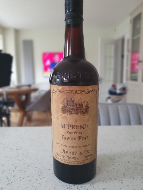 Vintage bottle of Avery & Co Supreme Very Finest Tawny Port
