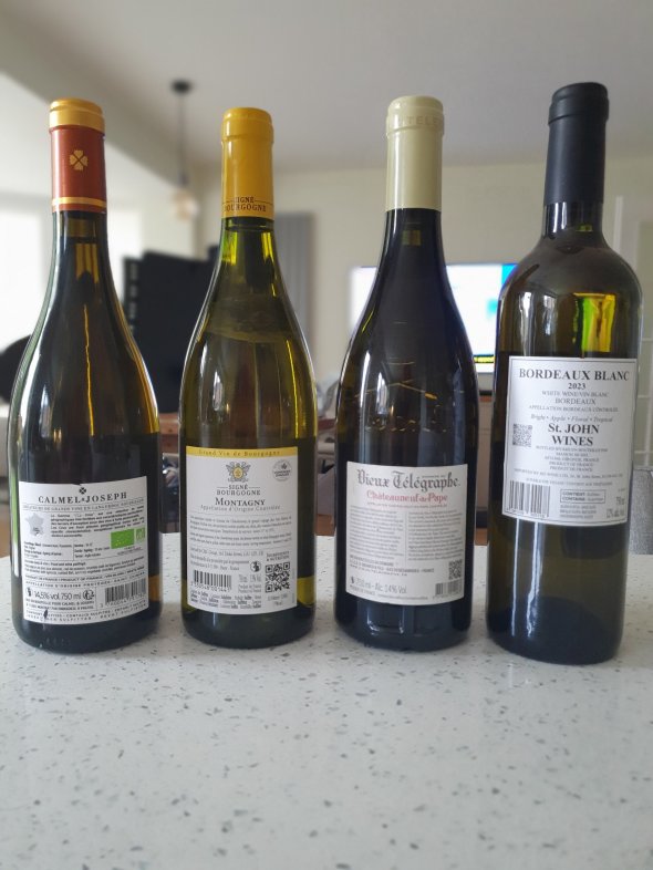 Brunier (Vieux Telegraphe), Chateauneuf-du-Pape, Crau Blanc & 3 other French white
