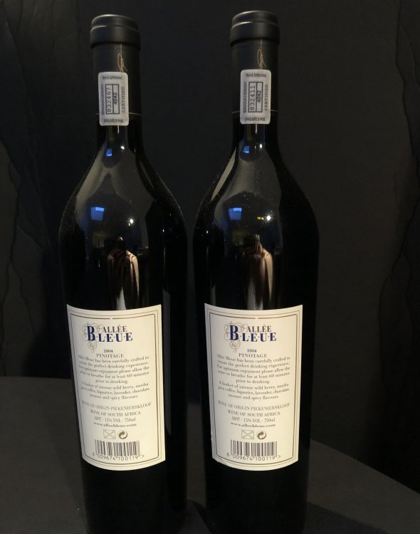 Allee Bleue, Pinotage, Piekeneerskloof, Western Cape, 2004