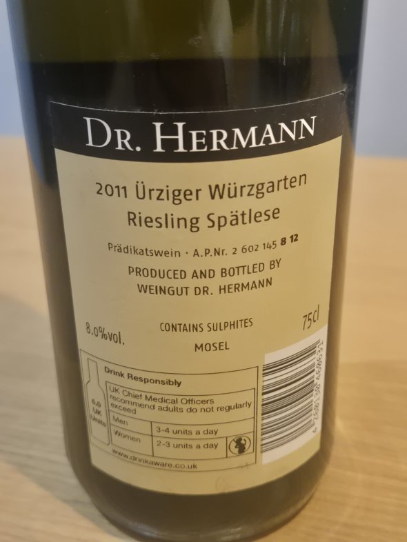 Dr. Hermann, Urziger Wurzgarten Riesling BA, Mosel
