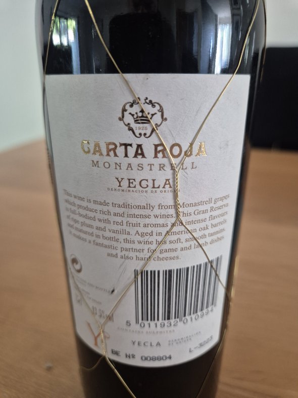 Carta Roja Gran Reserva 2004 Monastrell