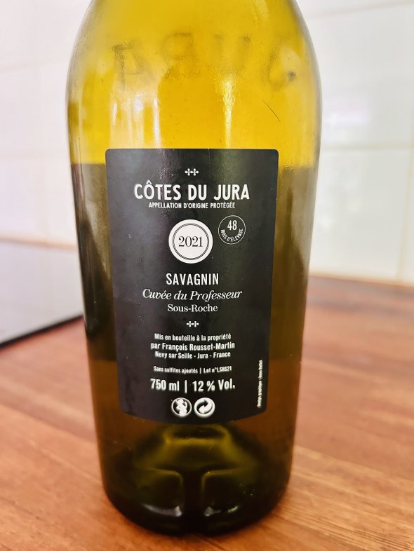 Francois Rousset-Martin, Savagnin Cuvee du Professeur, Sous-Roche, 48 months ouille, Cotes du Jura