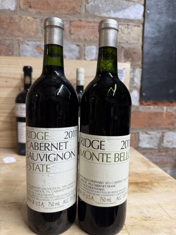 Ridge, California Cabernet Sauvignon Monte Bello, Santa Cruz Mountains COMBO X2