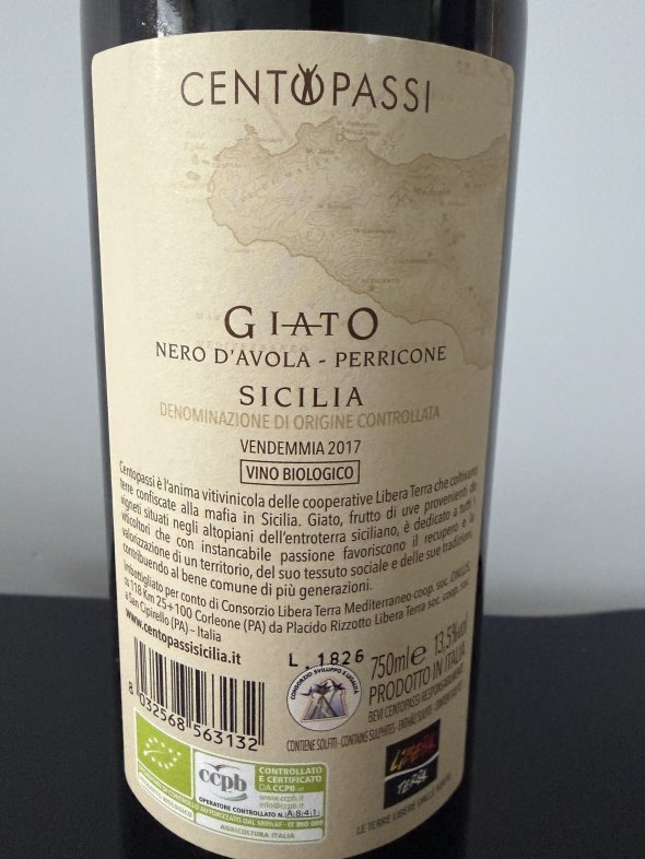 Centopassi, Giato Nero d'Avola - Perricone, Sicilia