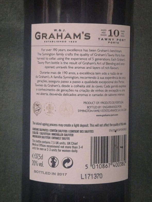 Graham's 10 Year Old Tawny Port (37.5cl Bottle)
