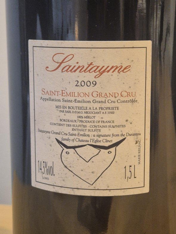 2009 Saintayme Saint-&Eacute;milion Grand Cru Magnum (1.5L) &ndash; Denis Durantou