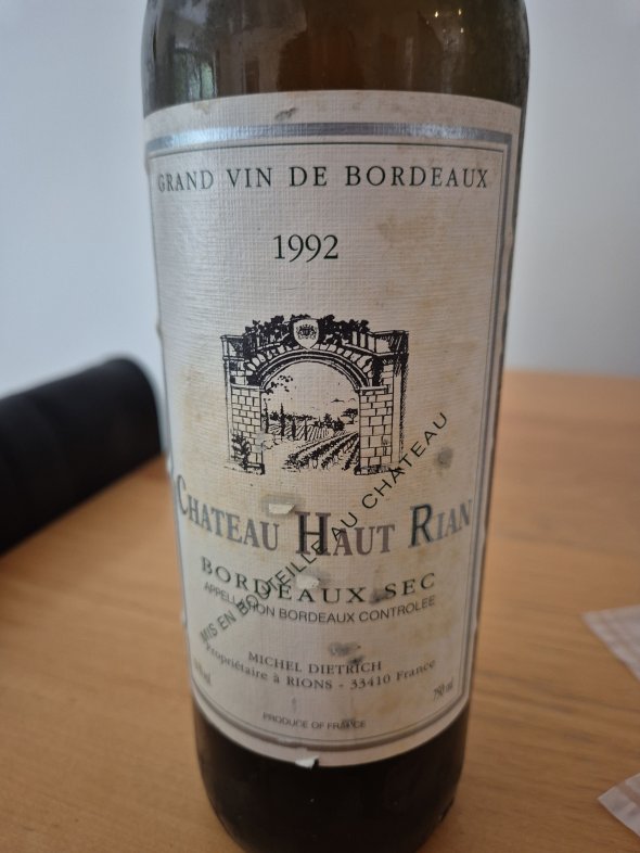 1992 Ch&acirc;teau Haut Rian Bordeaux Sec