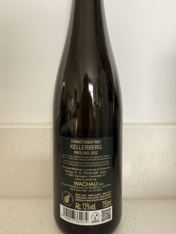 Franz Xaver Pichler, Durnsteiner Ried Kellerberg Riesling, Wachau