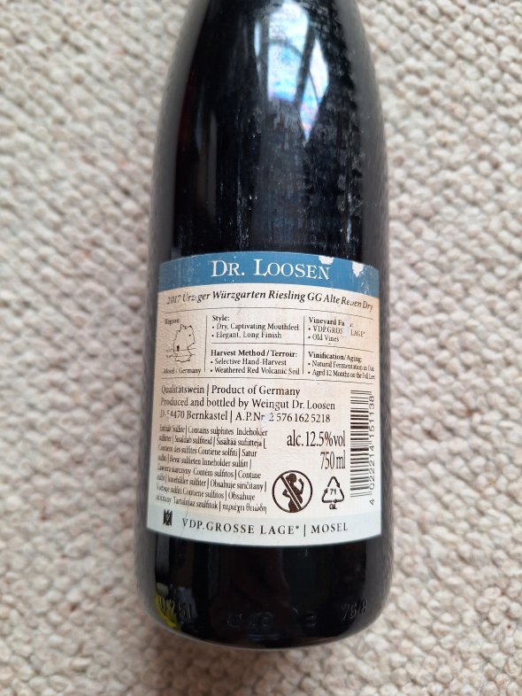 Dr loosen Urziger Wurzgarten Riesling GG Alte Reben Dry