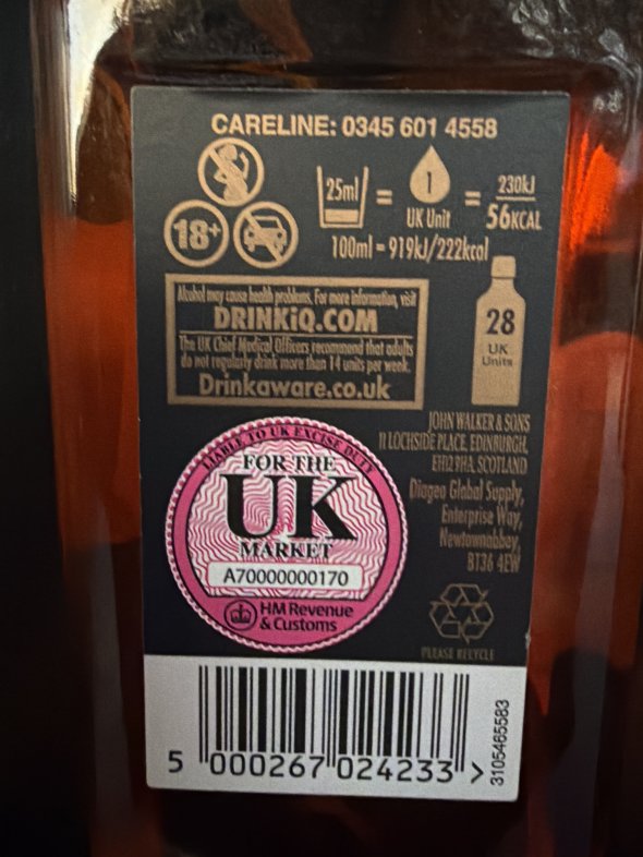 Johnnie Walker, Blended Scotch Black Label 12YO