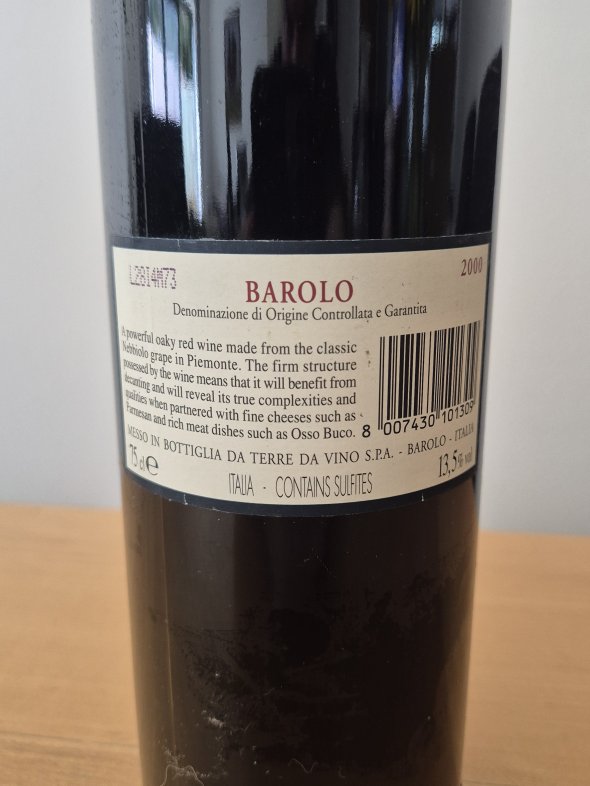 Terre da Vino Barolo DOCG 2000 &ndash; 75cl