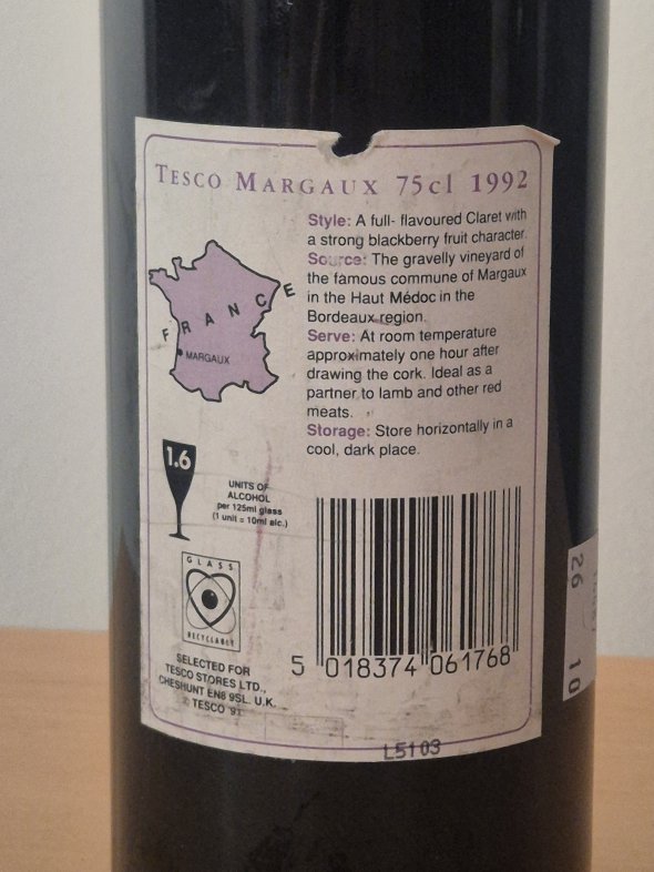 1992 Margaux AOC, Bordeaux, France