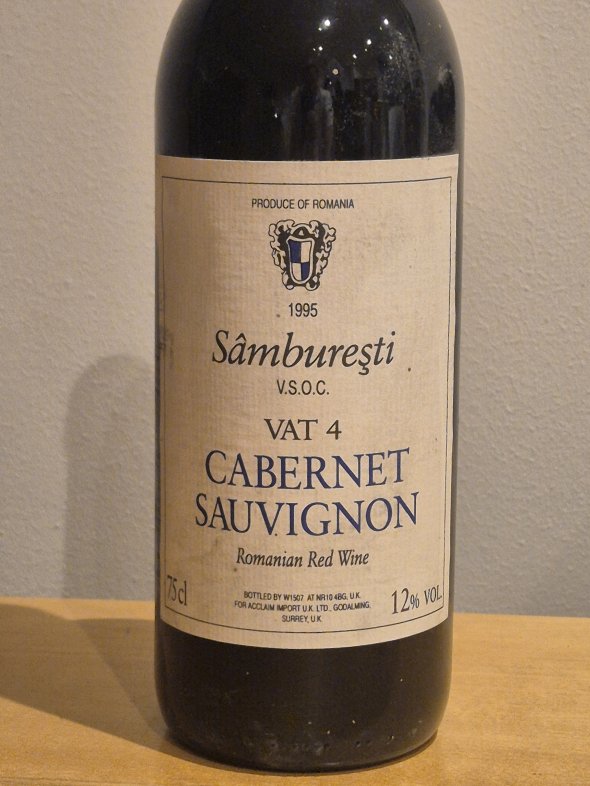 1995 S&acirc;mburești V.S.O.C. Vat 4 Cabernet Sauvignon 