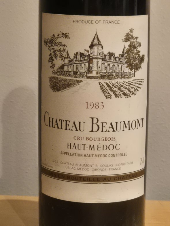 1983 Ch&acirc;teau Beaumont &ndash; Cru Bourgeois &ndash; Haut-M&eacute;doc &ndash; Bordeaux 