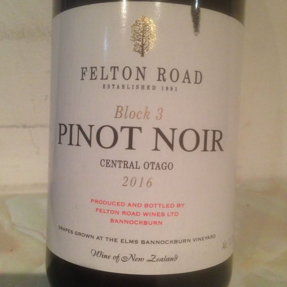 Felton Road, Pinot Noir Block 3, Central Otago, New Zealand