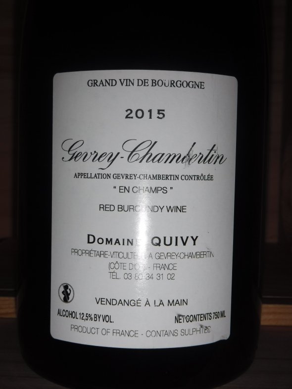 Gerard Quivy, Gevrey Chambertin Champ, Burgundy, Gevrey Chambertin, France, AOC