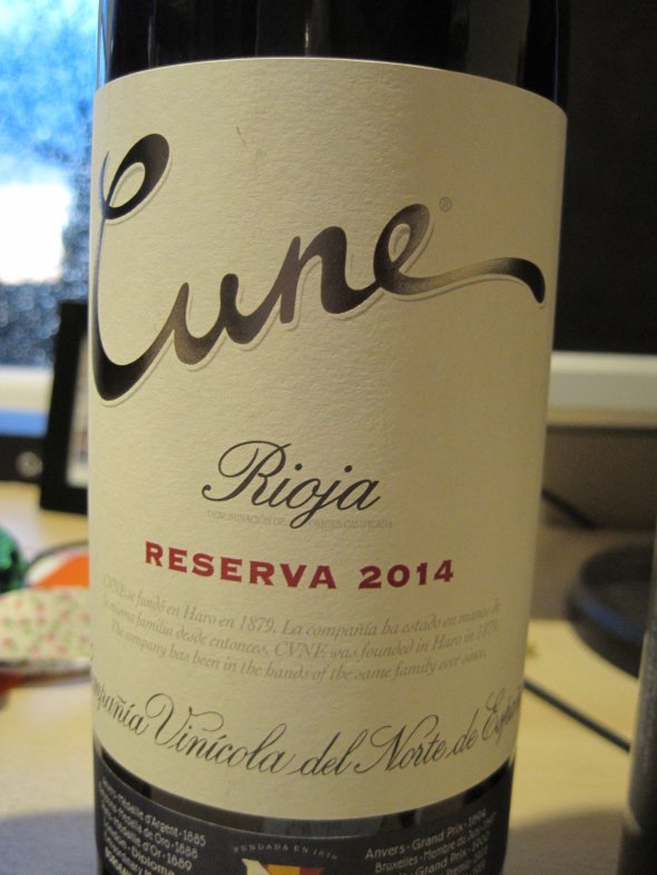 Cune Reserva 2014 CVNE, Rioja (JR 18)