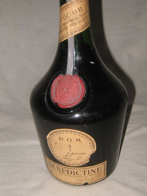 D.O.M. Benedictine Liquor.  France. 1967.  Scarce Bottle.