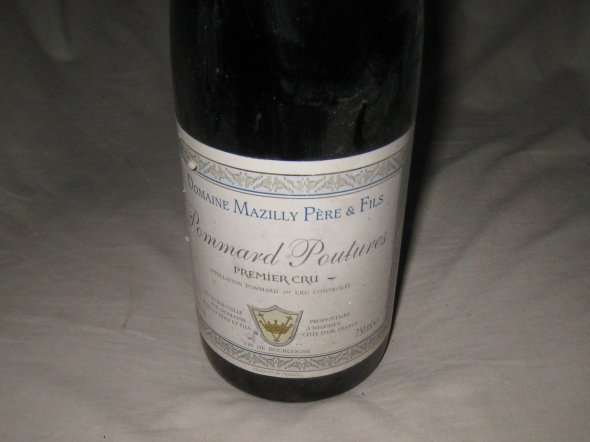 2000 Pommard Poutures Premier Cru.  Domaine Mazilly Pere & Fils.  Bourgogne.  