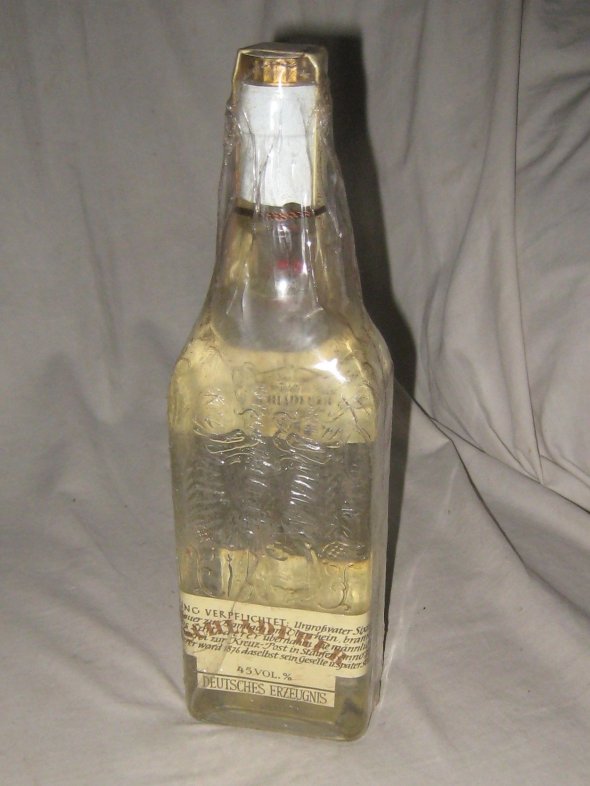 1970s Himbeergeist Schladerer.   German Brandy.  Sealed, Shrink Wrapped Bottle.