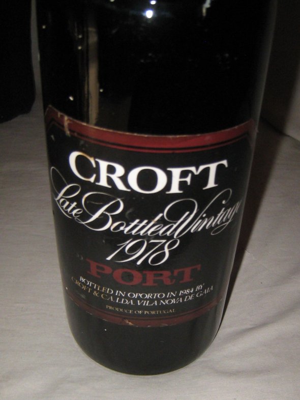 'Croft Late Bottled Vintage 1978' Port.  Bottled in 1984.
