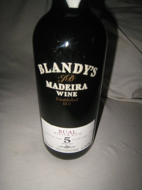'Blandy's JB Madeira Wine'.  Bual. 5 Year Old.