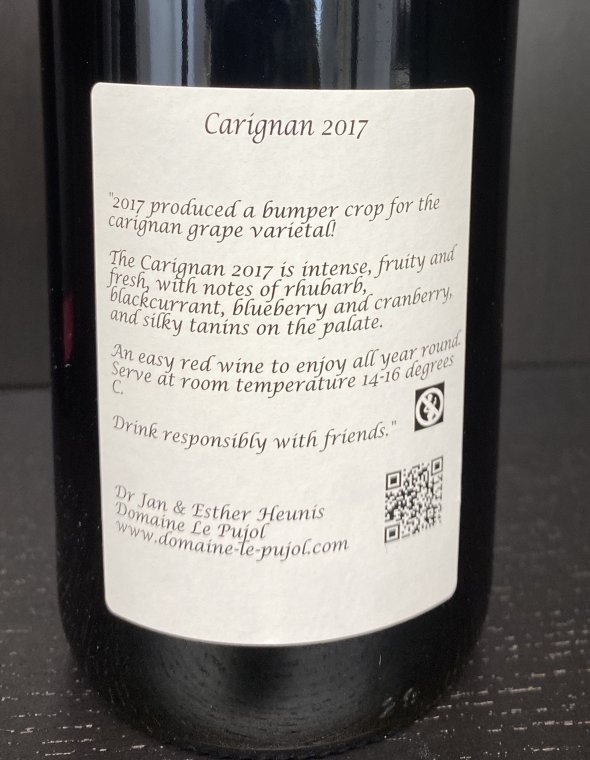 Carignan 2017, Languedoc, France, Domaine Le Pujol