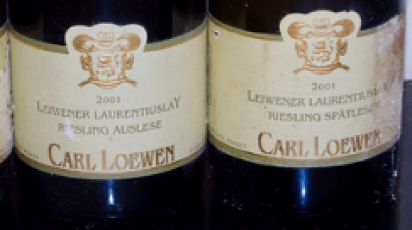 Weingut Carl Loewen Leiwener Laurentiuslay Riesling 2 Bt Auslese(ST 92) and 1 Bt Spatlese(ST 92)