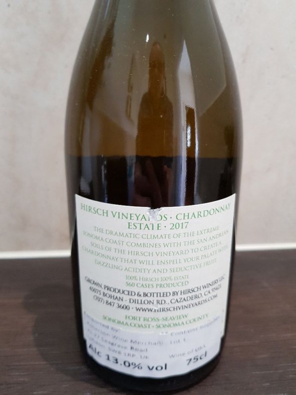 Hirsch, Chardonnay, California, Sonoma County - 93 Points
