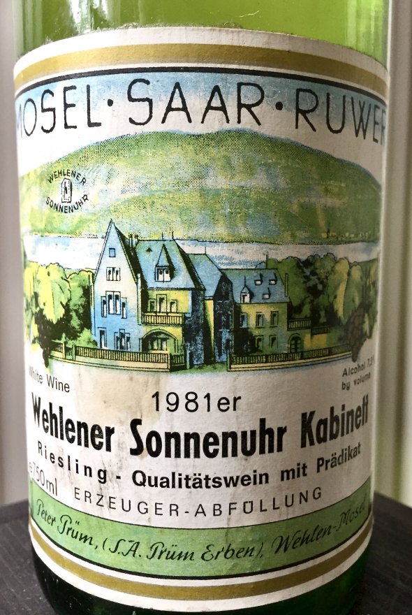 1981 Prüm, Wehlener Sonnenuhr Riesling Kabinett, Mosel, Germany, Pradikatswein