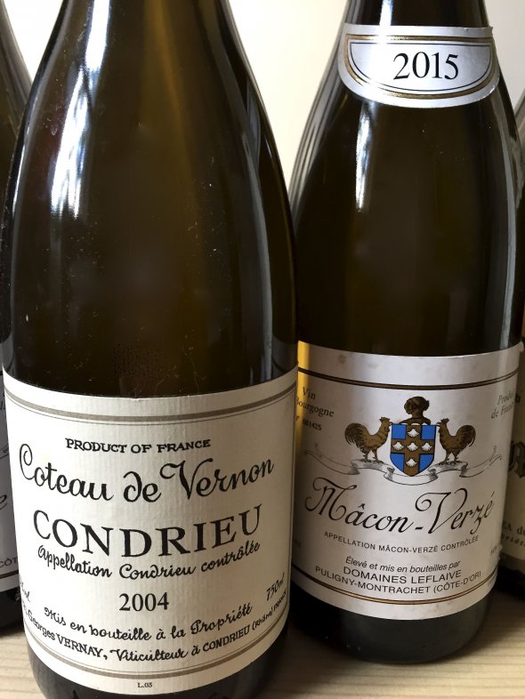 7 btl. White Burgundy/Condrieu 1987-2015 - Domaine Leflaive, P.Morey, Thevenot, Chanson, 
