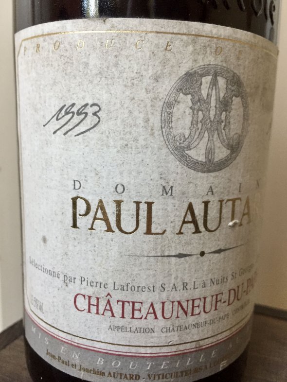 1993 Autard, Chateauneuf Du Pape, Rhone, AOC