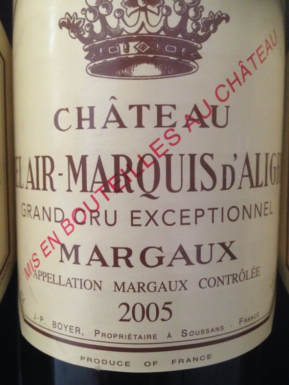 Château Bel Air Marquis d'Aligre Margaux Grand Cru Exceptionnal 