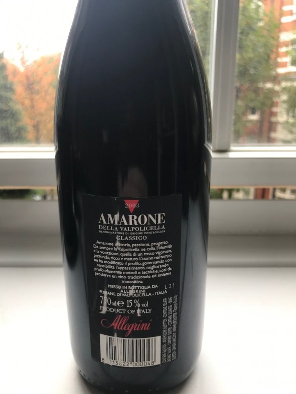Allegrini, Amarone Classico, Veneto, Valpolicella, Italy, DOCG