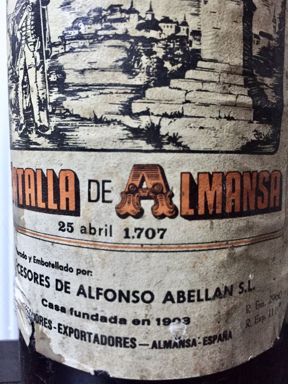 1964 Rioja Gran Reserva, Batalla de Almansa, Alfonso Abellan